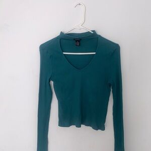 Rue 21 brand V neck choker top.